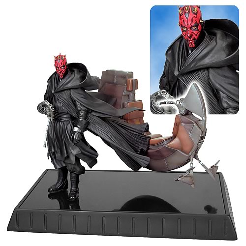 Star Wars Darth Maul and Bloodfin Sith Speeder Statue
